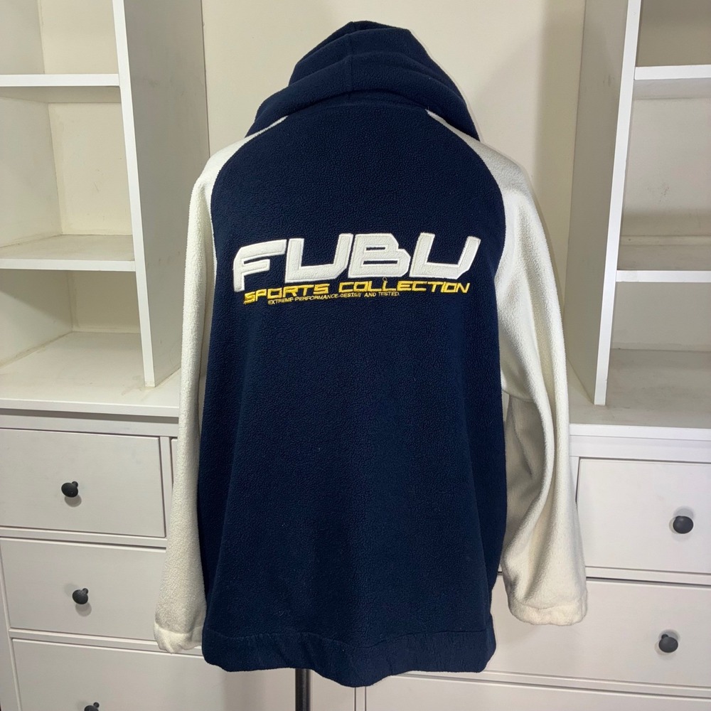 FUBU Y2K Fleece Full Zip Hoodie Jacket Men's Size XL Sports Collection